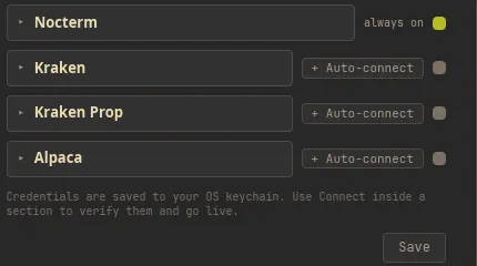 A connected exchange with a green connection dot